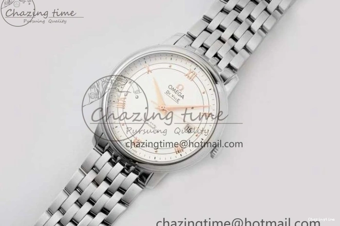 0503 Casual De Ville SS DIWF 1:1 Best Edition White Dial RG Markers on SS Bracelet MIYOTA 7847
